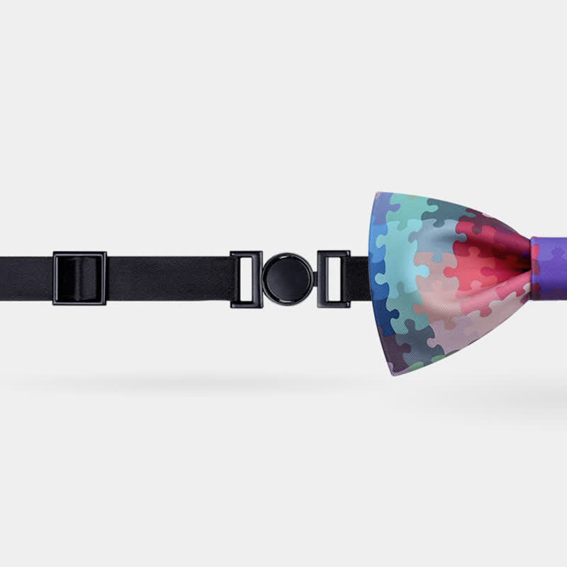 Papillon multicolore da uomo con motivo a puzzle