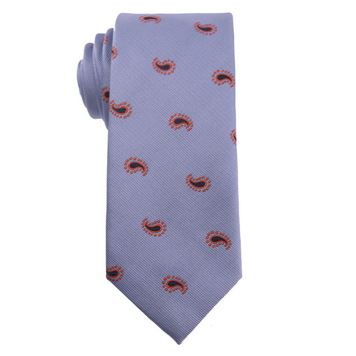 Cravatta a righe Paisley serie blu da uomo