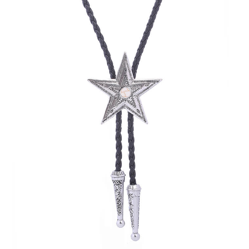 Collana con ciondolo a forma di stella in pietra naturale vintage Bolo Tie