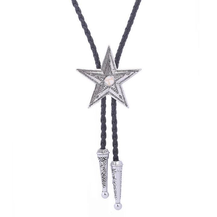 Collana con ciondolo a forma di stella in pietra naturale vintage Bolo Tie