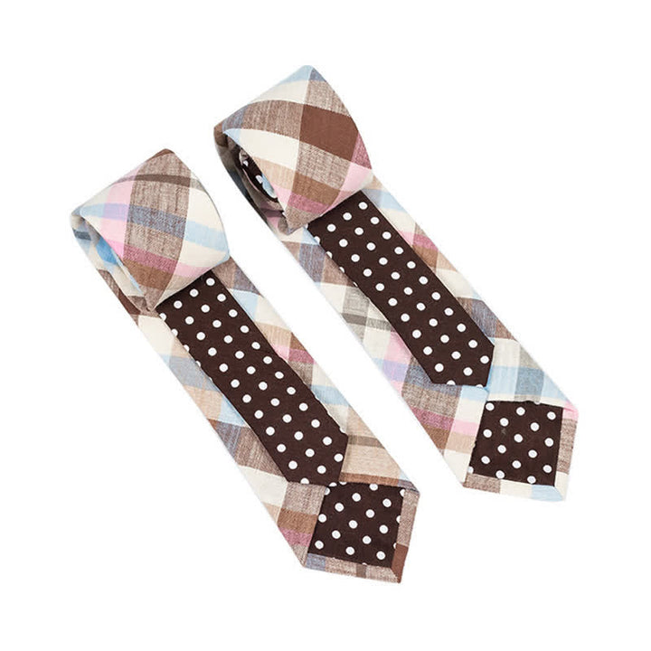 Cravatta da uomo con motivo patchwork floreale a quadri