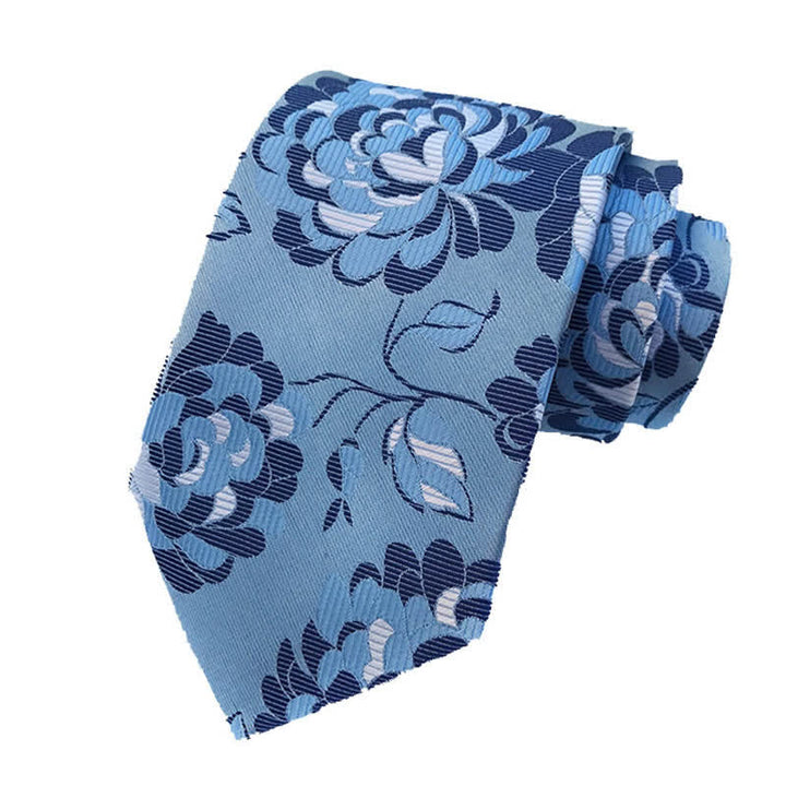 Set di 3 cravatte floreali con motivo peonia vistoso da uomo