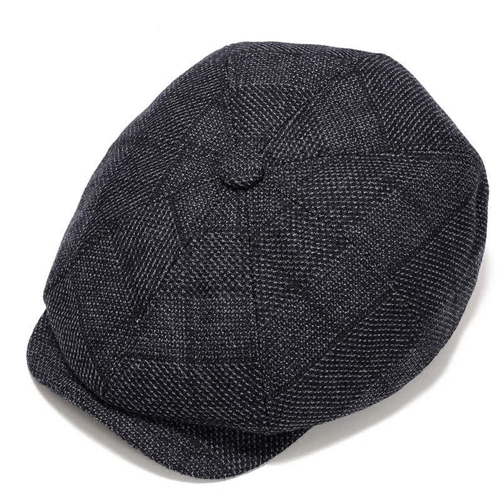 Classico berretto piatto da giornalaio con paraorecchie - Nero Grigio - Regolabile (circa 22"-23 5/8") - image 14