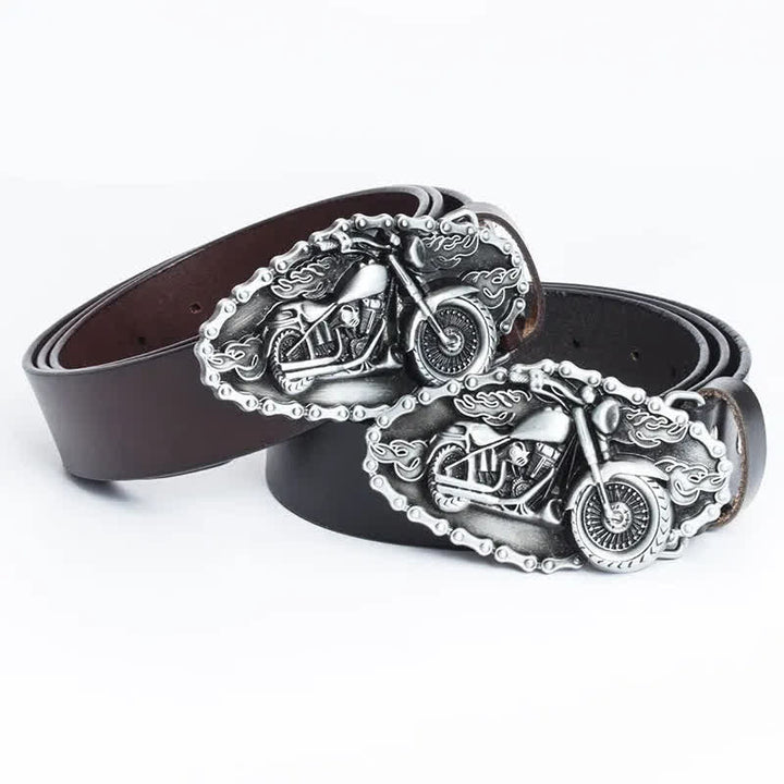 Cintura in pelle da motociclista punk da uomo