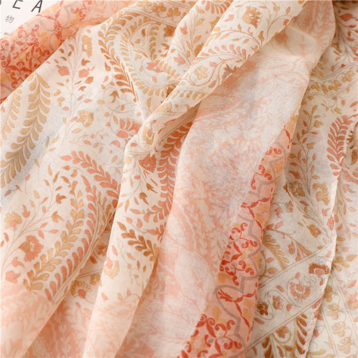 Sciarpa con frange di grano a mantella morbida floreale da donna - image 6