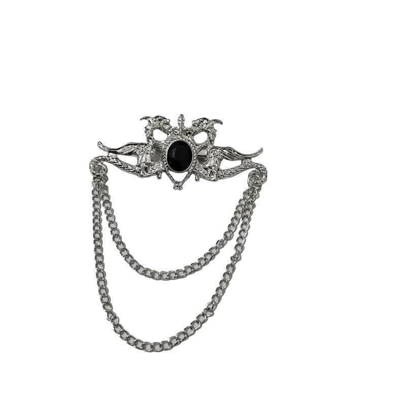 Spilla con nappa di cristallo drago vintage da uomo