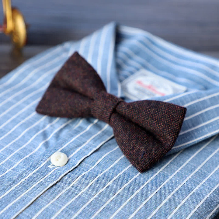 Papillon semplice in misto lana tweed da uomo