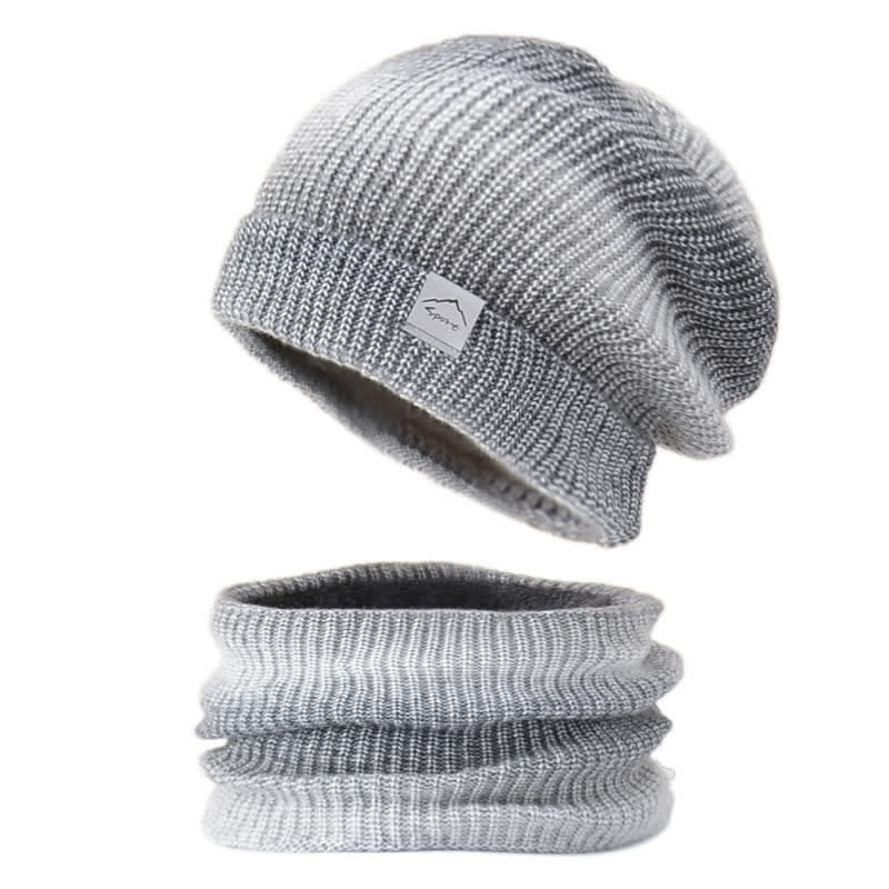 Set di 2 cappelli e sciarpe elastici con gradiente di colore