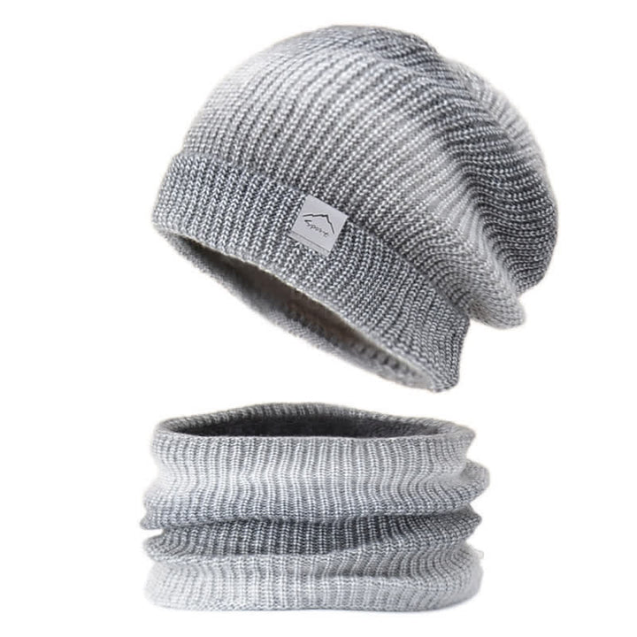 Set di 2 cappelli e sciarpe elastici con gradiente di colore