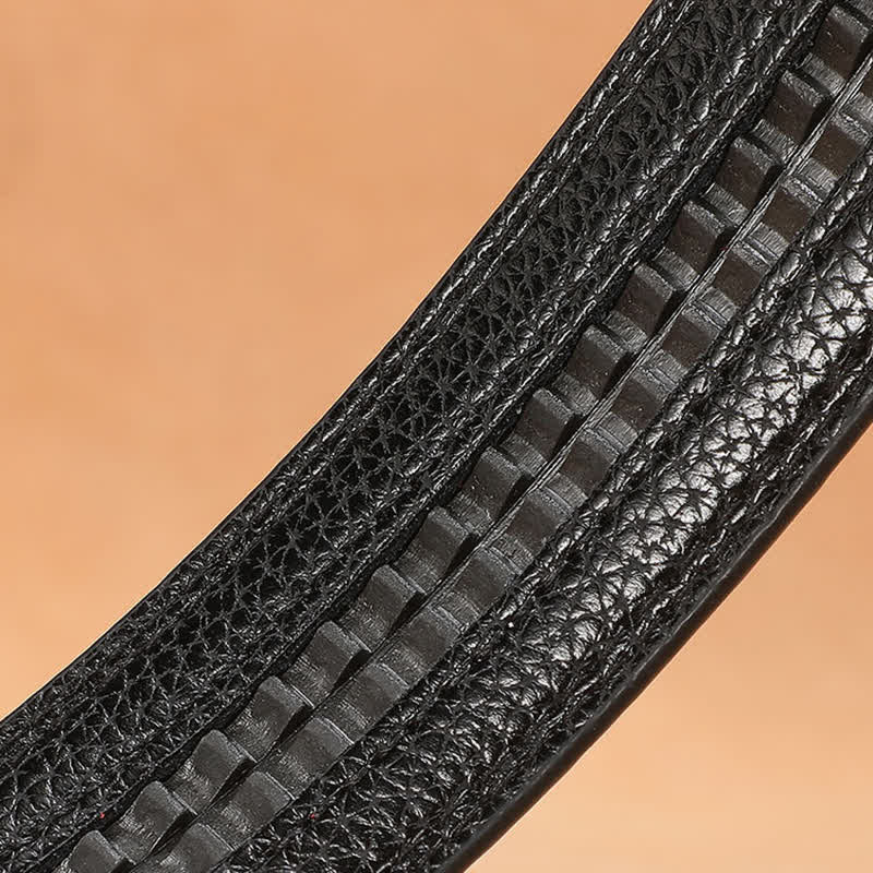 Cintura in pelle con fibbia automatica con bandiera USA e aquila calva da uomo