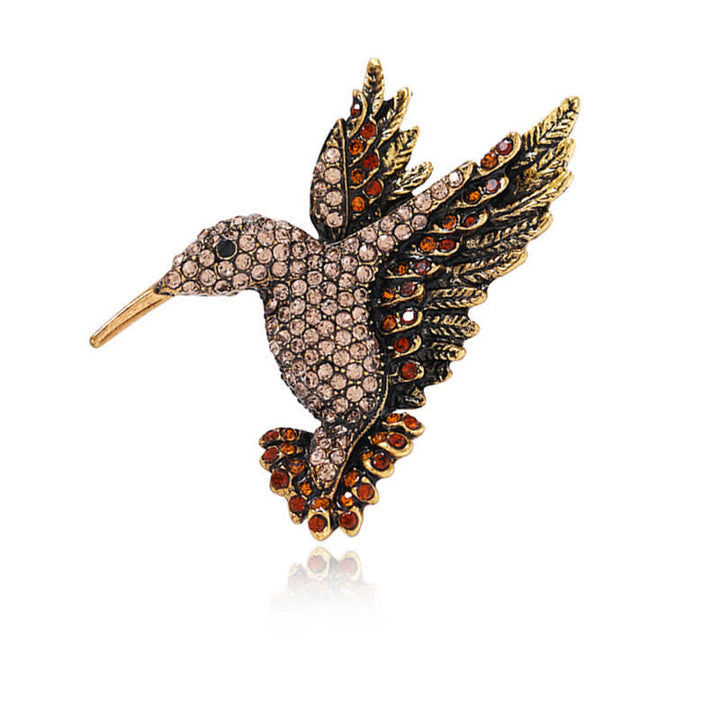 Spilla con strass a forma di colibrì da donna - Marrone - image 6