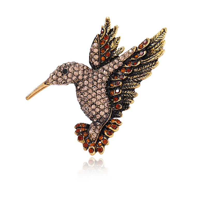 Spilla con strass a forma di colibrì da donna