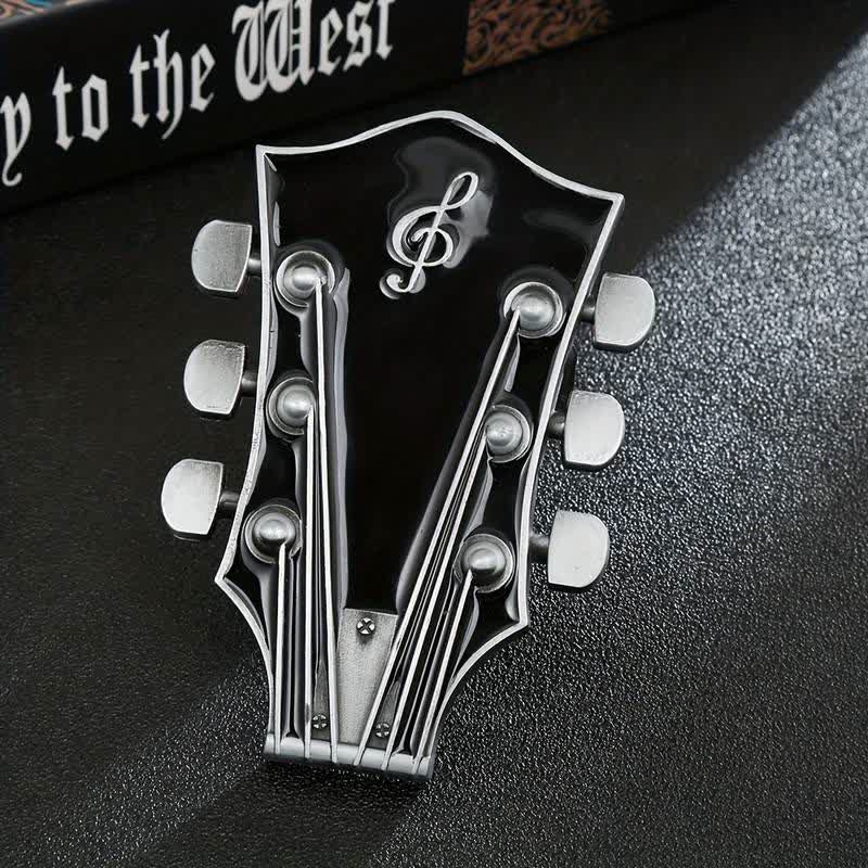Cintura in pelle con fibbia per paletta di chitarra musicale fai da te da uomo