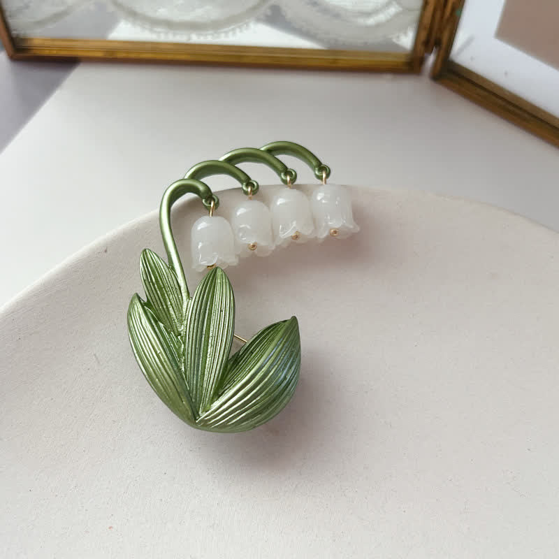 Spilla da donna con mughetto bianco puro