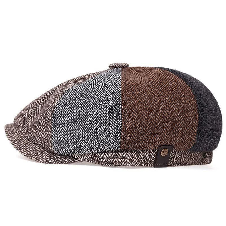 Cappello basco ottagonale a spina di pesce retrò