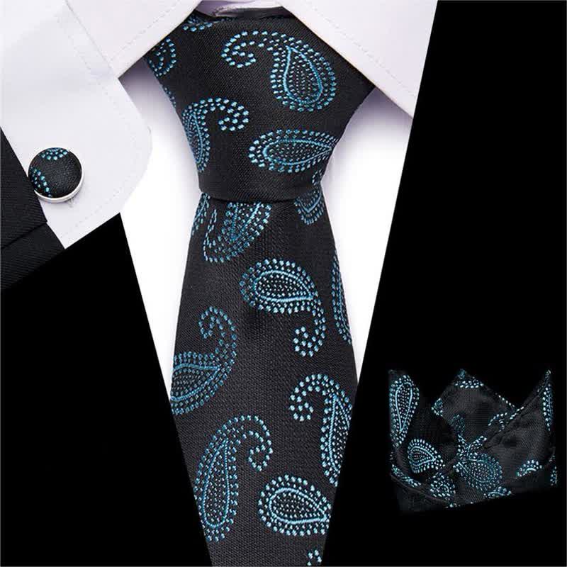 Set di 3 cravatte classiche Paisley da uomo