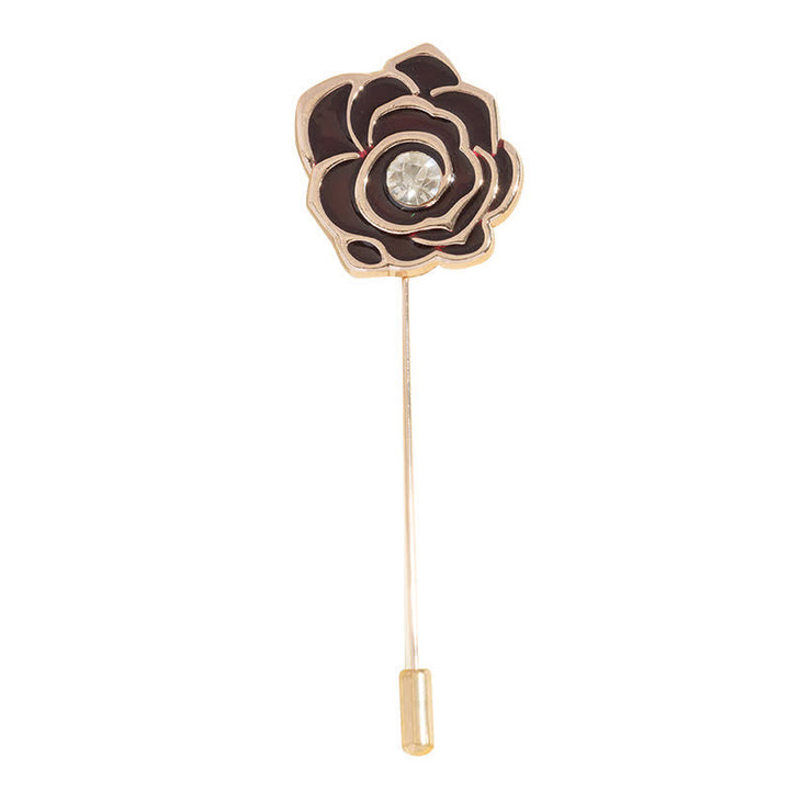 Spilla da donna con fiore di rosa nera - Nero - image 0