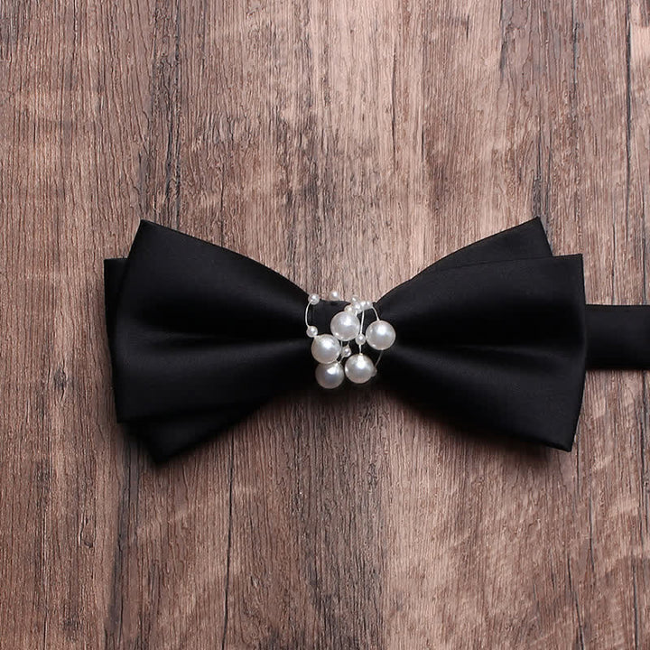 Papillon da uomo con perle nere