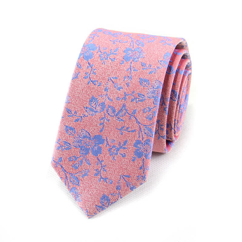 Cravatta floreale minuscola primaverile da uomo - Rosa - image 3