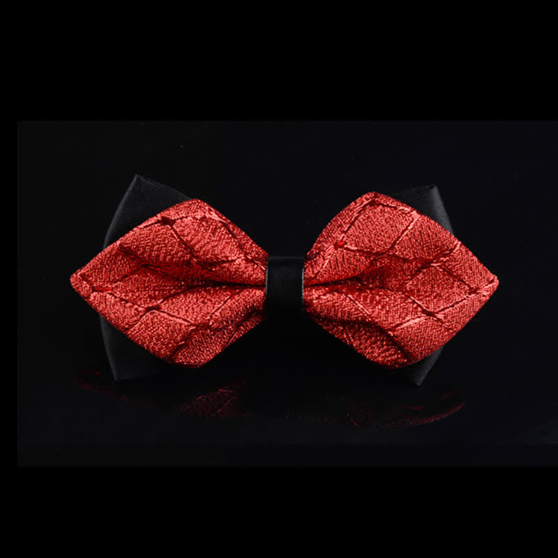 Papillon da smoking a punta con diamanti scintillanti da uomo - Rosso - image 2
