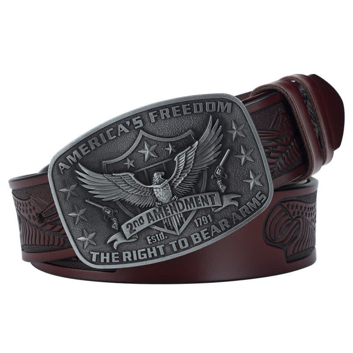 Cintura in pelle retrò da uomo con aquila America's Freedom