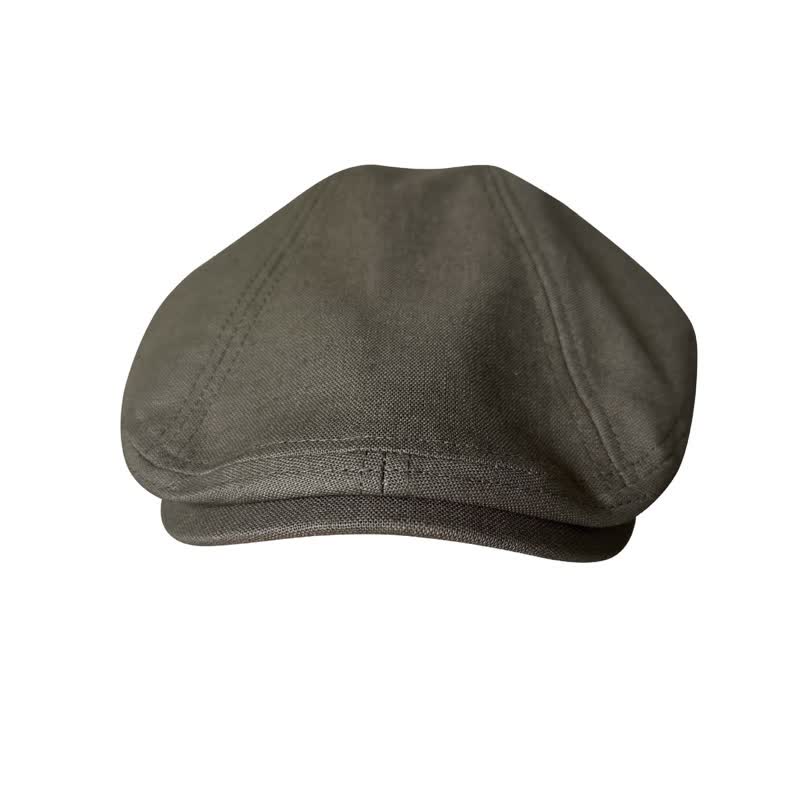 Berretto piatto traspirante verde militare in lino - image 1