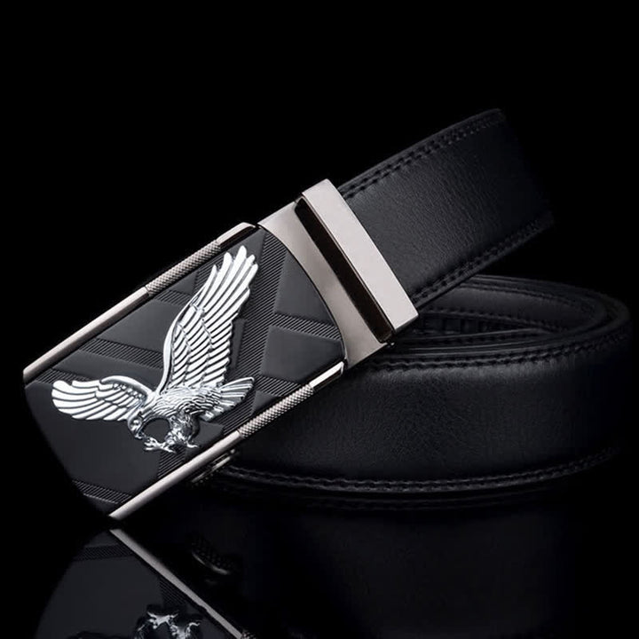 Cintura in pelle con fibbia automatica Animal Eagle da uomo