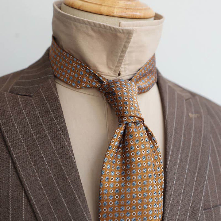 Cravatta da uomo con motivo Paisley a righe della serie Coffee Colors - image 3