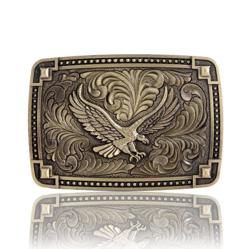 Cintura in pelle con fibbia "Soaring Eagle In Dreamy Sky" fai da te da uomo - Bronzo antico - Senza cintura - image 2