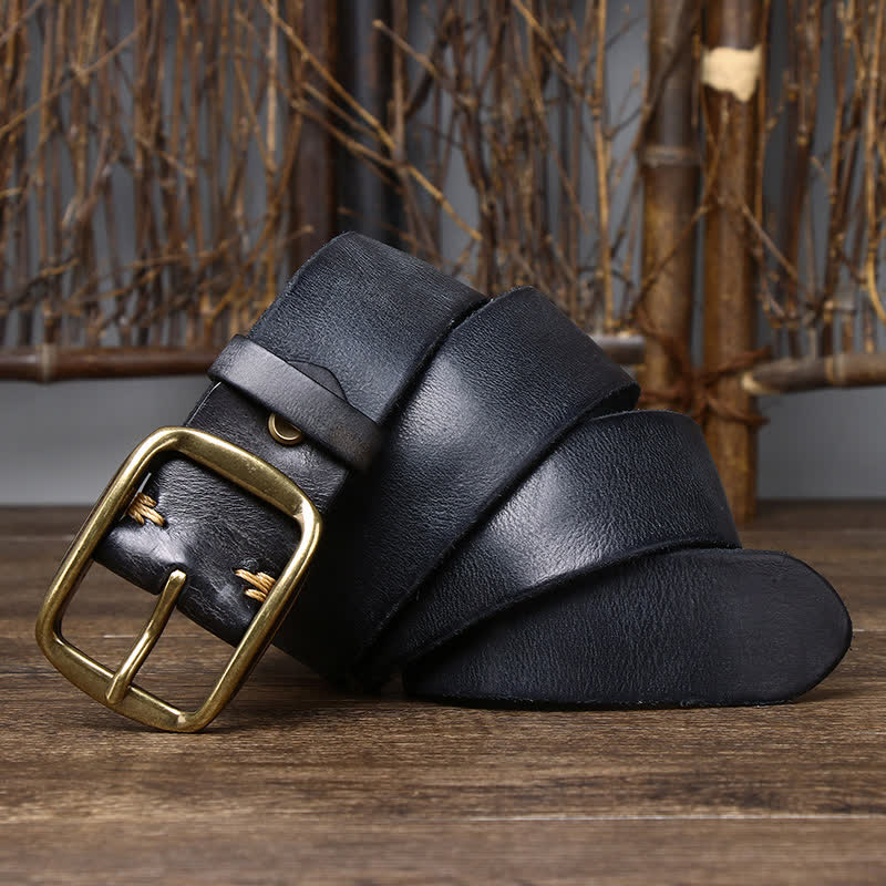 Cintura da uomo in pelle screpolata e anticata chic
