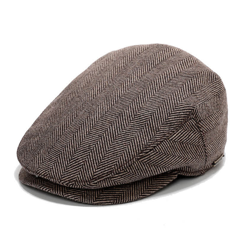 Berretto piatto con paraorecchie Sport Ivy - Spina di pesce al caffè - Regolabile (circa 22"-23 5/8") - image 0
