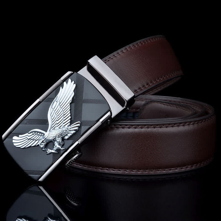 Cintura in pelle con fibbia automatica Animal Eagle da uomo