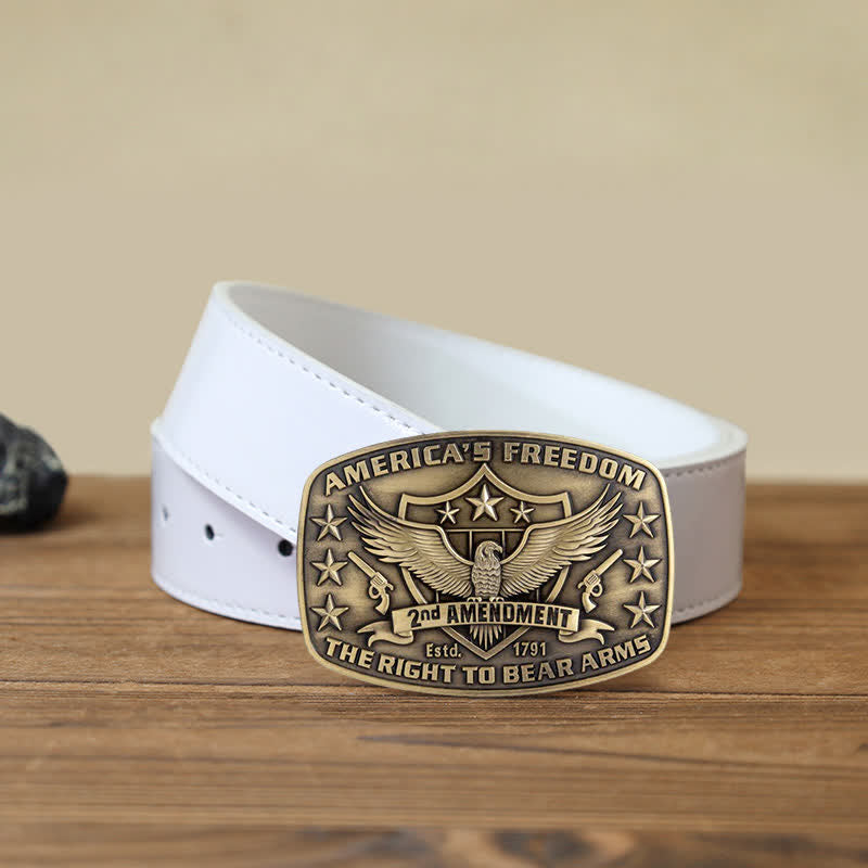 Cintura in pelle con fibbia America's Freedom Eagle fai da te da uomo