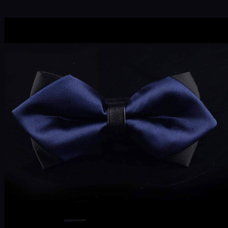 Papillon a punta doppio strato blu navy da uomo - Blu navy - image 0