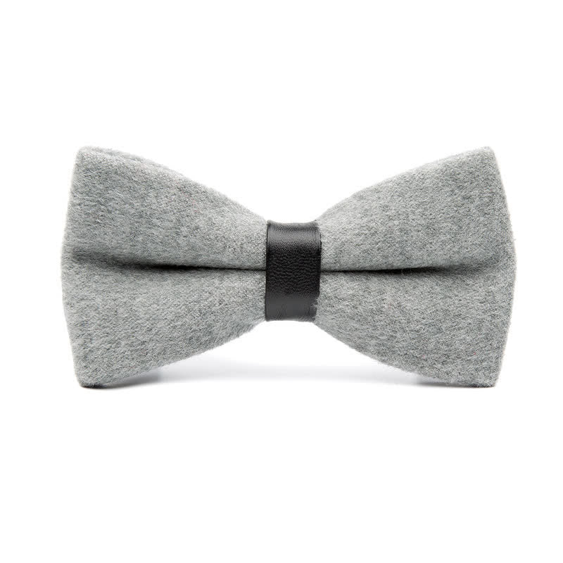 Papillon vintage in lana tinta unita da uomo - Grigio - image 3