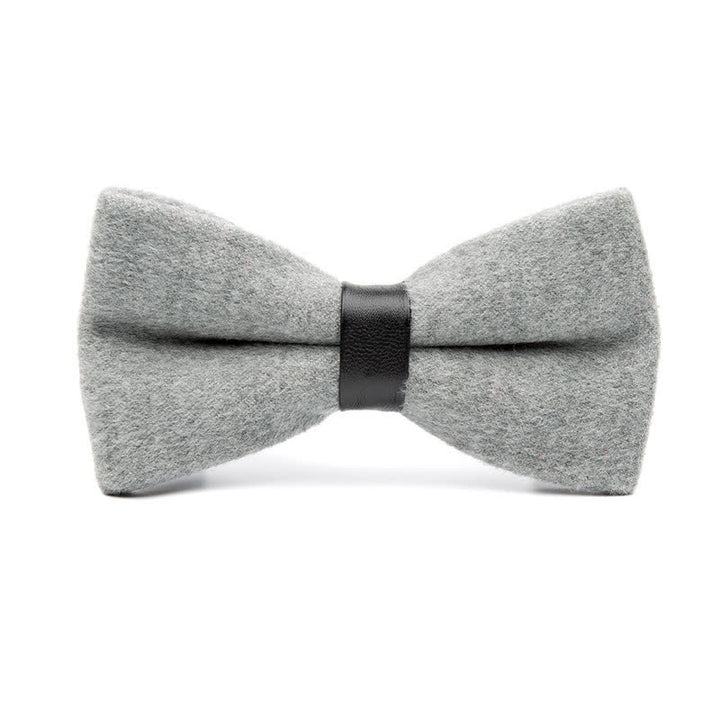Papillon vintage in lana tinta unita da uomo - Grigio - image 3