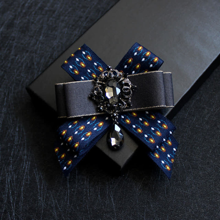 Papillon di lusso con strass blu a goccia
