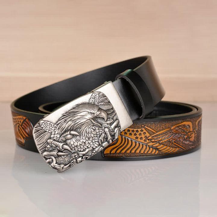 Cintura in pelle con chiusura automatica Mighty Eagle Sharp Claw da uomo