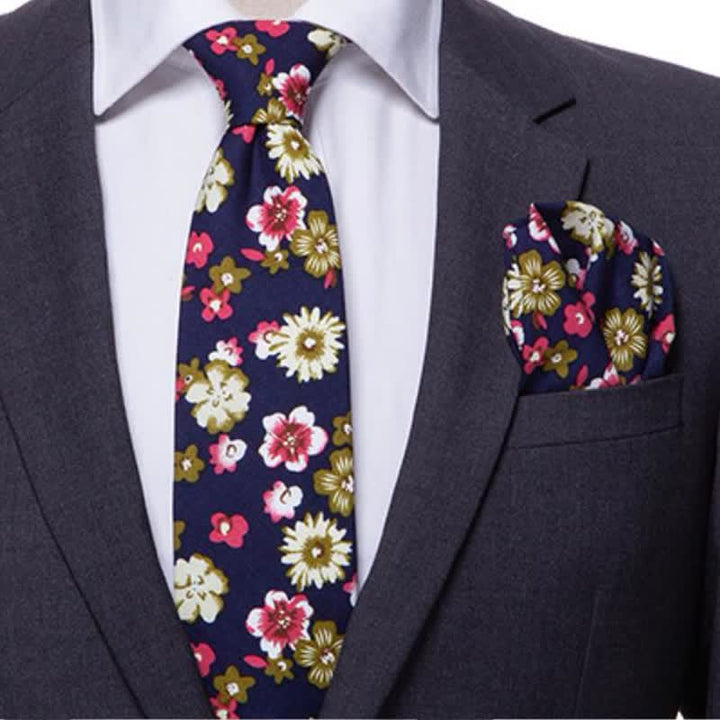 Set di 2 cravatte floreali in stile bohémien da uomo