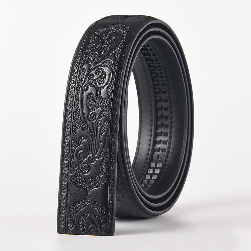 Cintura in pelle con fibbia automatica con bandiera aquila fai da te da uomo - Aquila - Cintura nera con motivo intagliato (40) - image 5