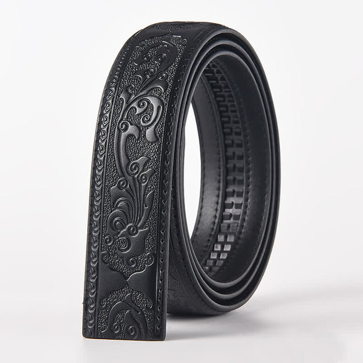 Cintura in pelle con fibbia automatica con bandiera aquila fai da te da uomo - Aquila - Cintura nera con motivo intagliato (40) - image 5