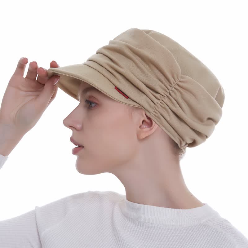 Cappello da baseball plissettato con tesa morbida da donna