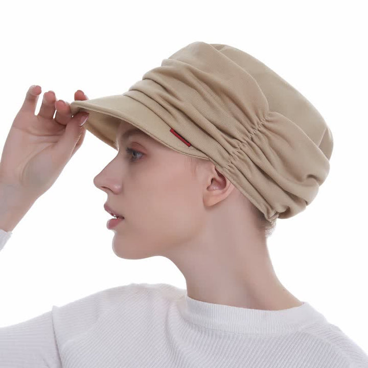 Cappello da baseball plissettato con tesa morbida da donna