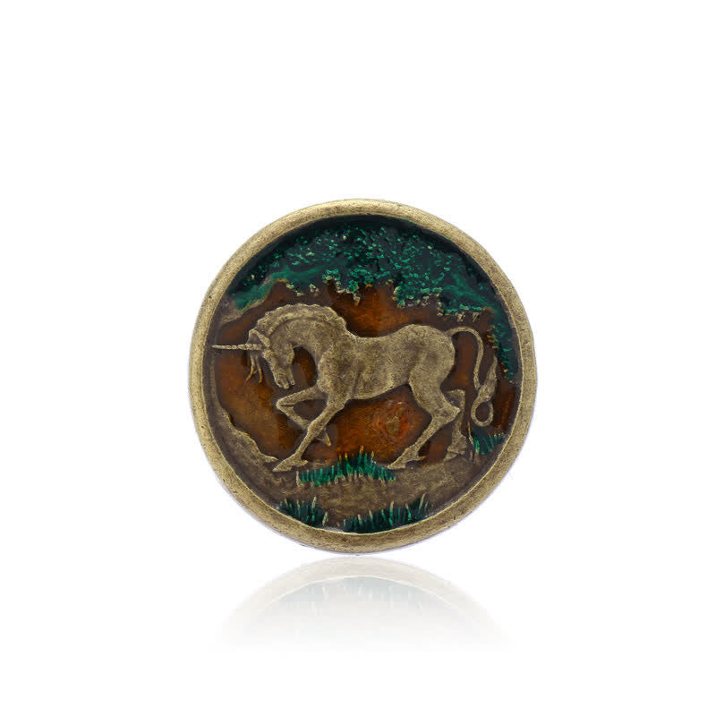 Cintura in pelle con fibbia in bronzo antico con unicorno mistico fai da te da uomo