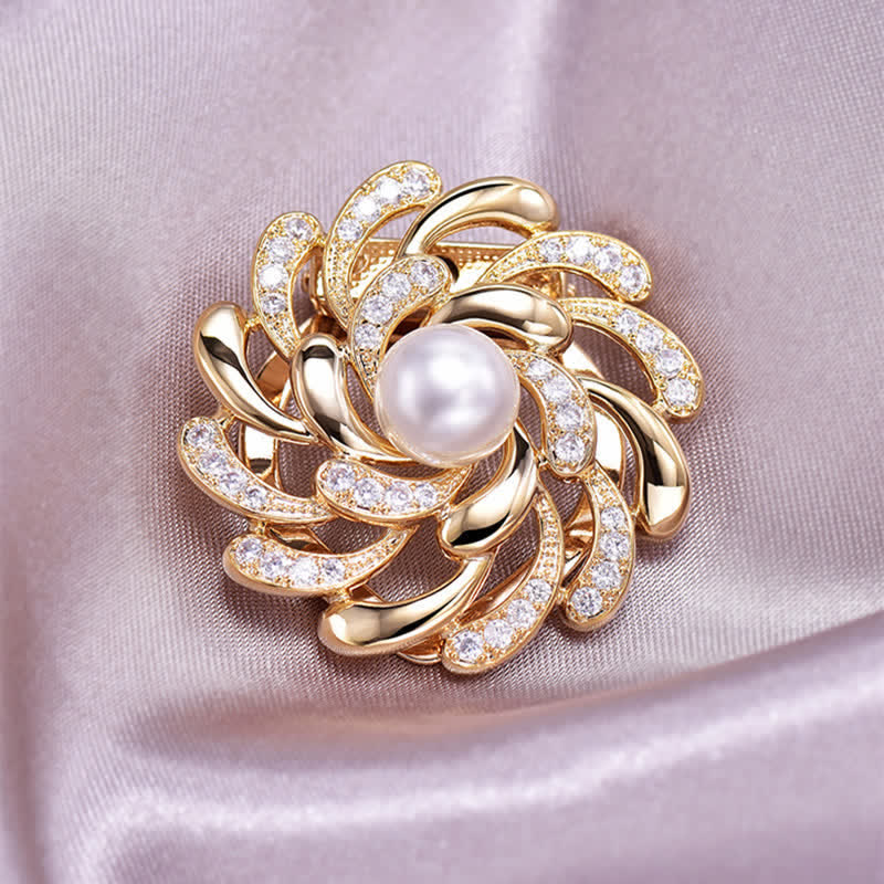 Spilla con fibbia floreale a forma di crisantemo da donna - Oro - image 0