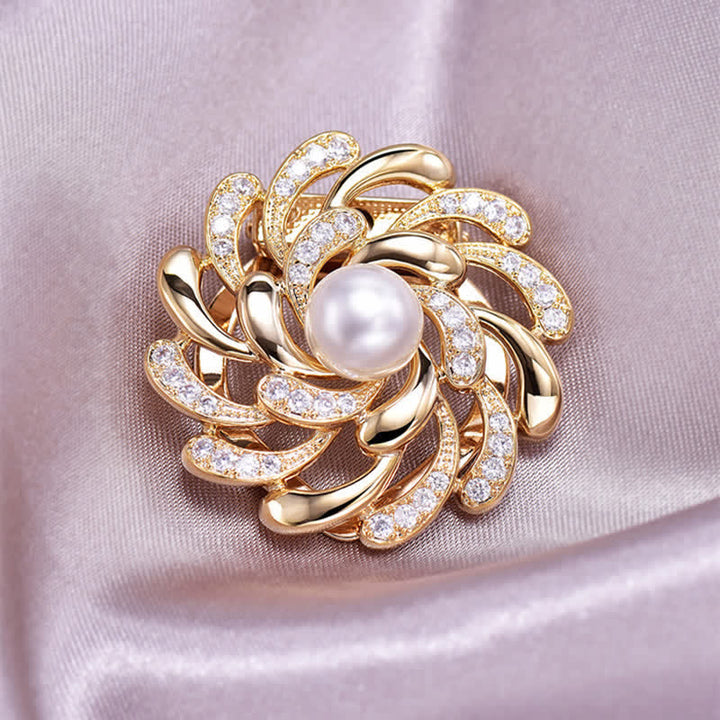 Spilla con fibbia floreale a forma di crisantemo da donna - Oro - image 0