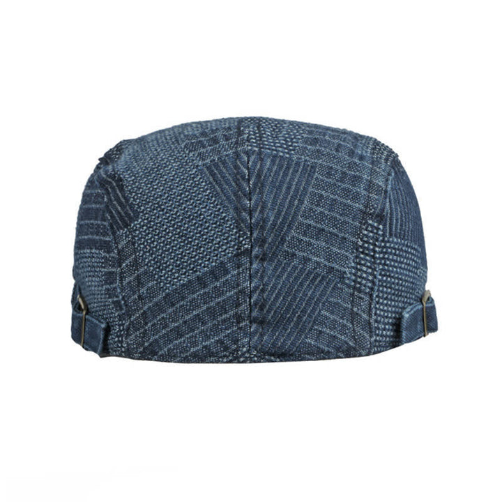 Berretto piatto in denim lavato con motivo a quadri - image 6