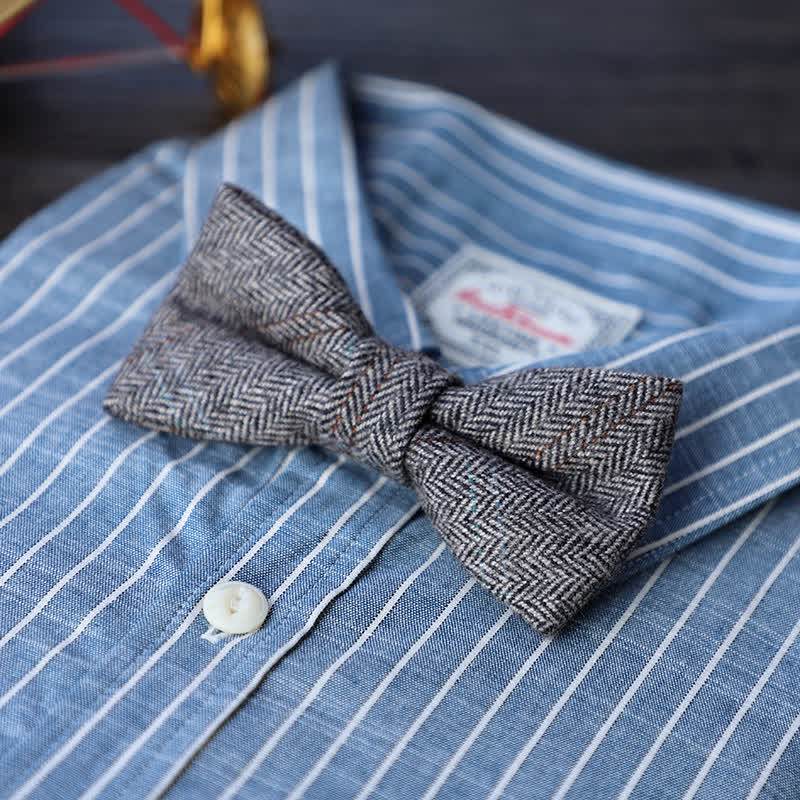 Papillon semplice in misto lana tweed da uomo