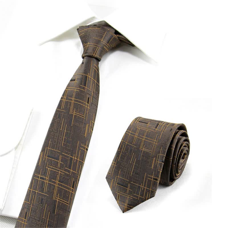 Cravatta sottile da uomo, moderna e alla moda, con linee abbaglianti - image 10