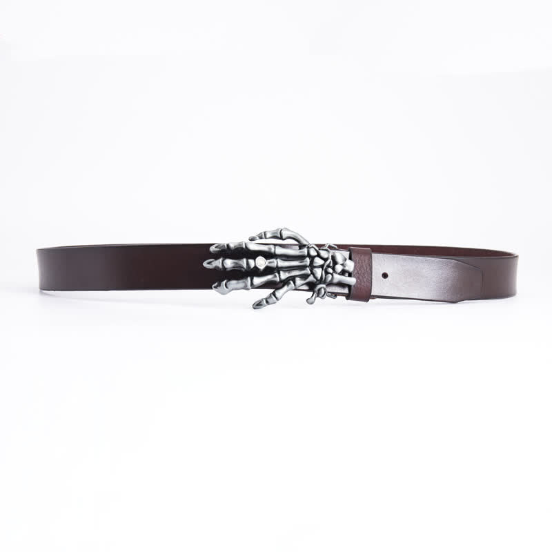 Cintura in pelle da uomo con scheletro punk rock